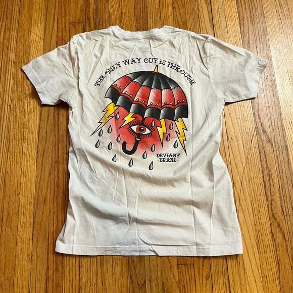 Deviant Shirt Mens Small Retro The Only Way Out is Through Umbrella - Picture 1 of 7